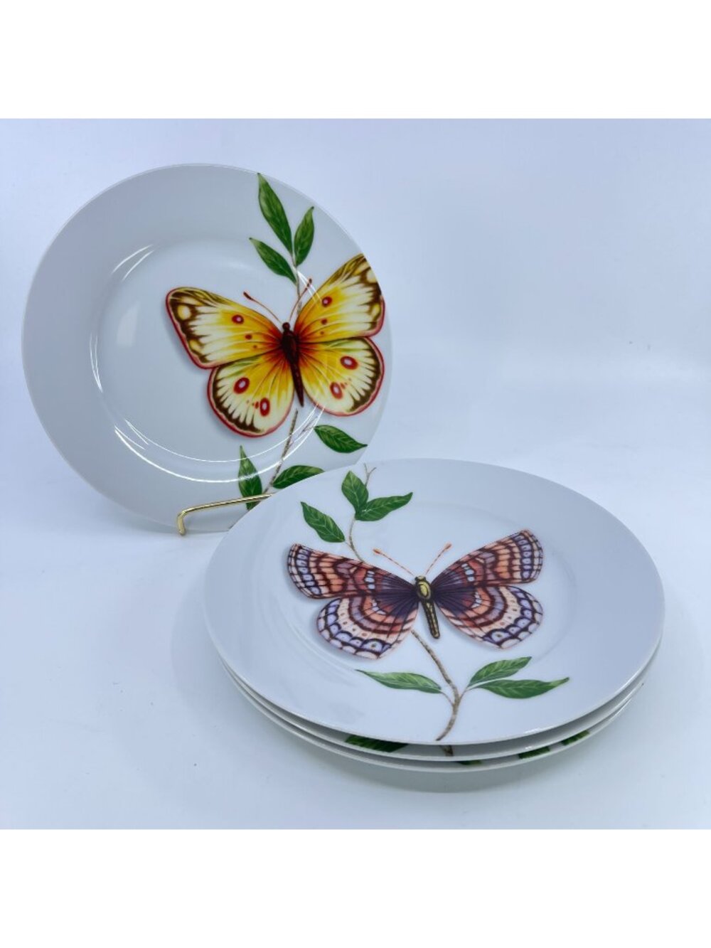 vintage neiman marcus"queen's butterfly" pattern salad plates set of 4